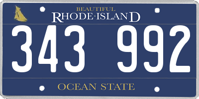 RI license plate 343992
