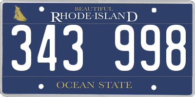 RI license plate 343998