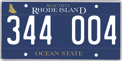 RI license plate 344004