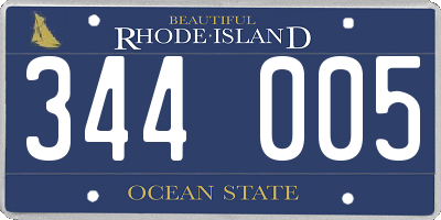 RI license plate 344005