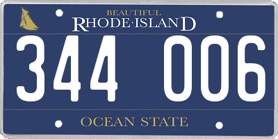 RI license plate 344006