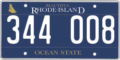 RI license plate 344008