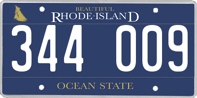 RI license plate 344009