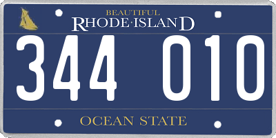 RI license plate 344010
