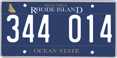 RI license plate 344014