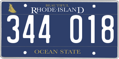RI license plate 344018