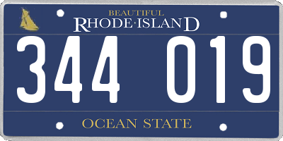 RI license plate 344019