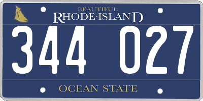 RI license plate 344027