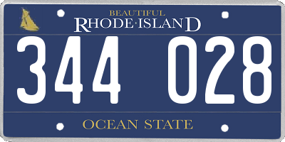 RI license plate 344028