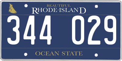 RI license plate 344029