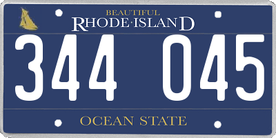 RI license plate 344045