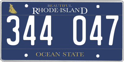 RI license plate 344047