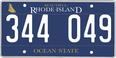 RI license plate 344049