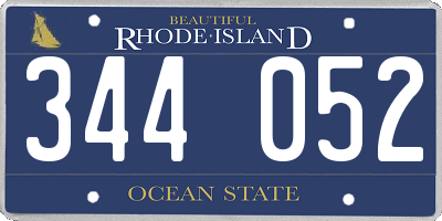 RI license plate 344052