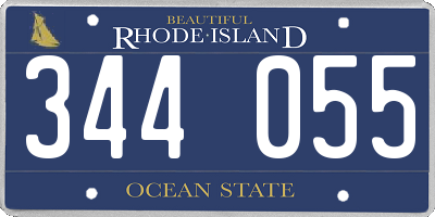 RI license plate 344055