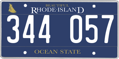 RI license plate 344057