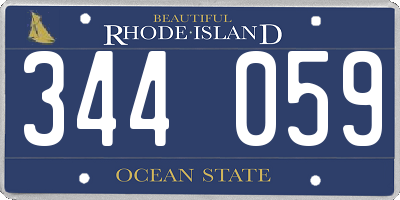 RI license plate 344059