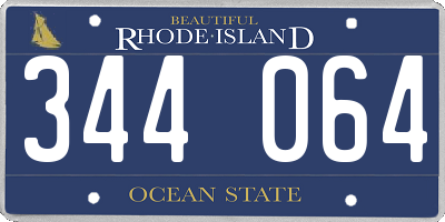 RI license plate 344064