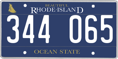 RI license plate 344065