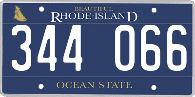 RI license plate 344066