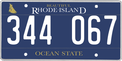 RI license plate 344067