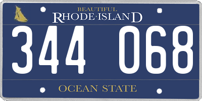 RI license plate 344068