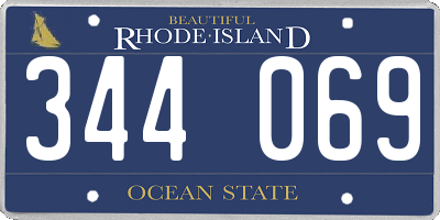 RI license plate 344069
