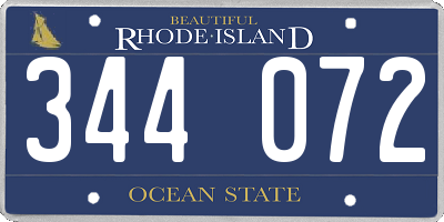 RI license plate 344072