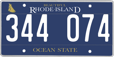 RI license plate 344074