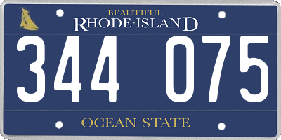 RI license plate 344075