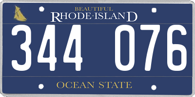 RI license plate 344076