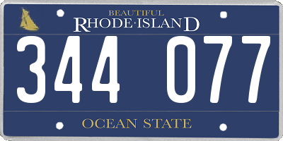 RI license plate 344077