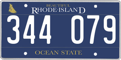 RI license plate 344079