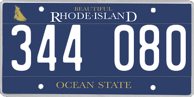 RI license plate 344080