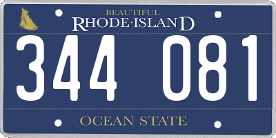 RI license plate 344081