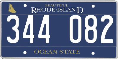 RI license plate 344082