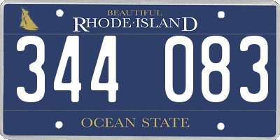 RI license plate 344083