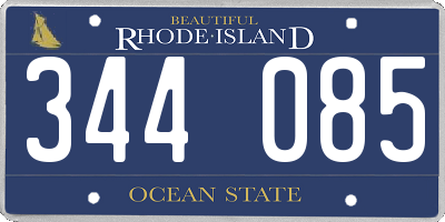 RI license plate 344085