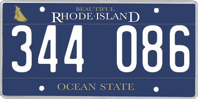 RI license plate 344086