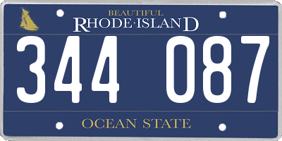 RI license plate 344087