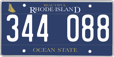 RI license plate 344088
