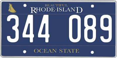 RI license plate 344089
