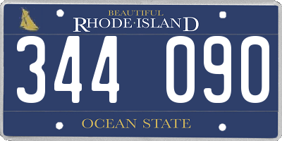 RI license plate 344090