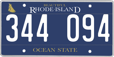 RI license plate 344094