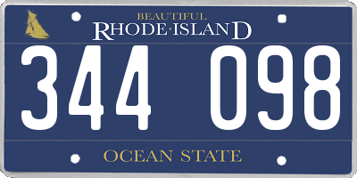 RI license plate 344098