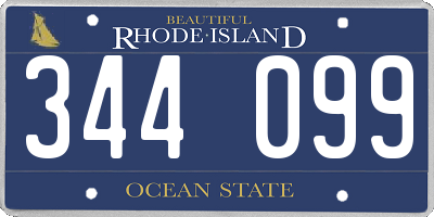 RI license plate 344099