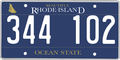 RI license plate 344102