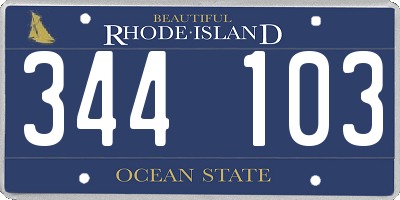 RI license plate 344103