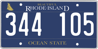 RI license plate 344105