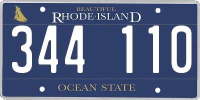 RI license plate 344110